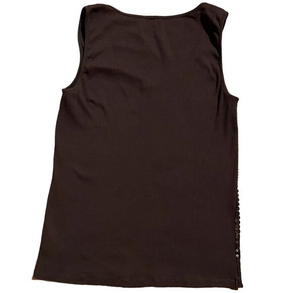 Michael Kors brown / bronze  / gold sequin tank top. Size Medium EUC - Picture 6 of 9